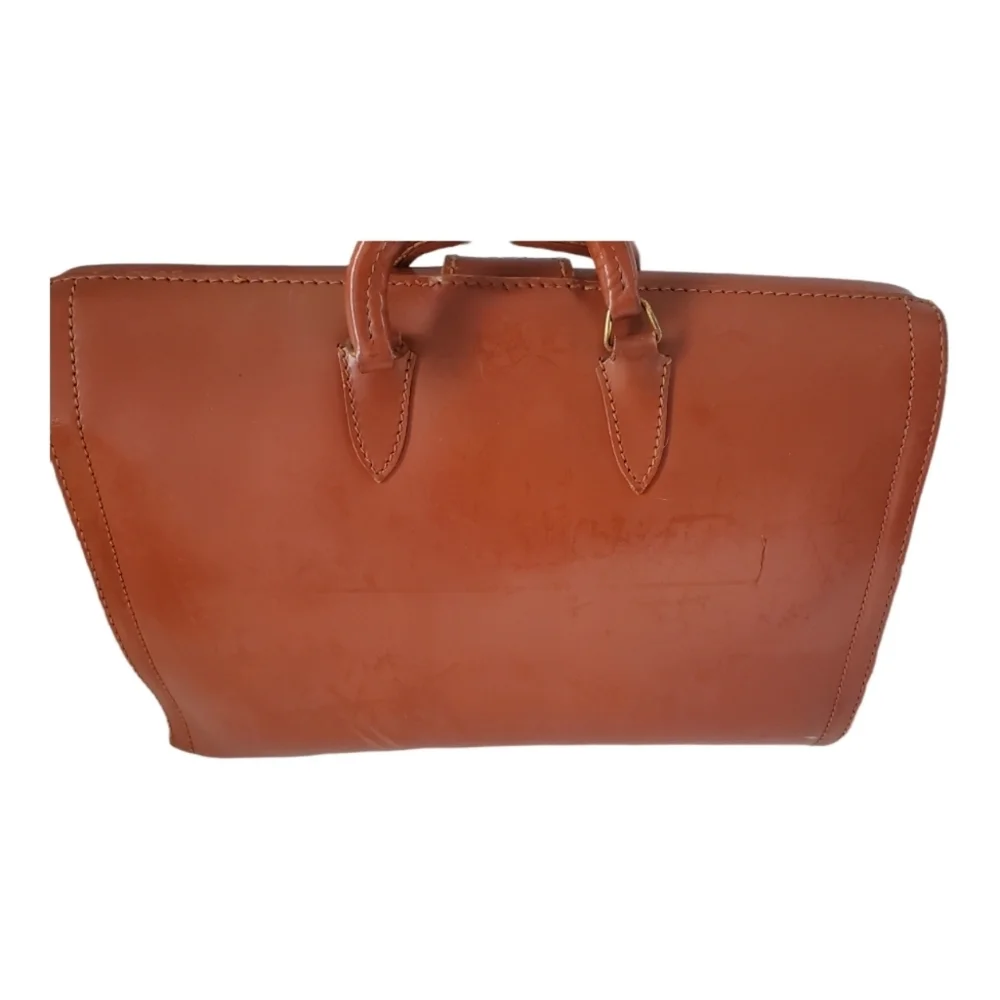 Vintage Brown Cowhide Multi Sectioned Hardcover Briefcase Medium Size